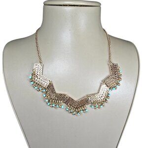 Stephan & Co Women's Bohemian Gold Plated Blue Necklace NWT